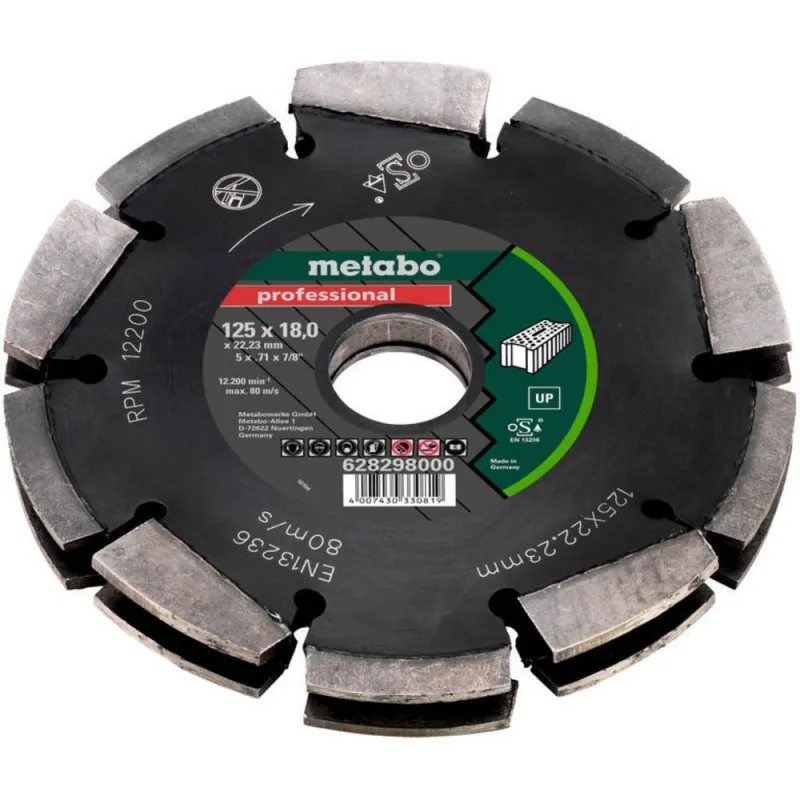 Nejlepší Volba Metabo diamantový frézovací kotouč 2 řadý 125x18x22,23 mm professional UP 628298000